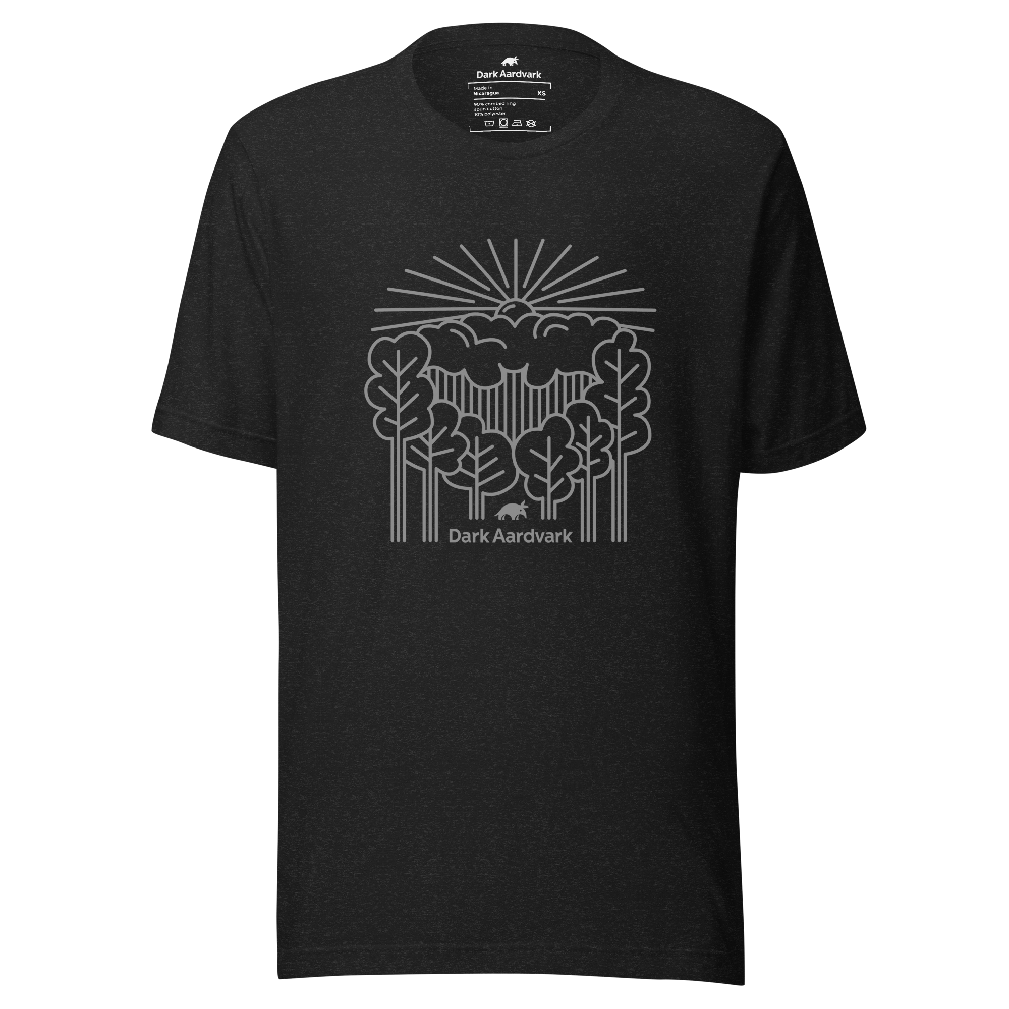 Dark Aardvark Bat T-shirt in black heather