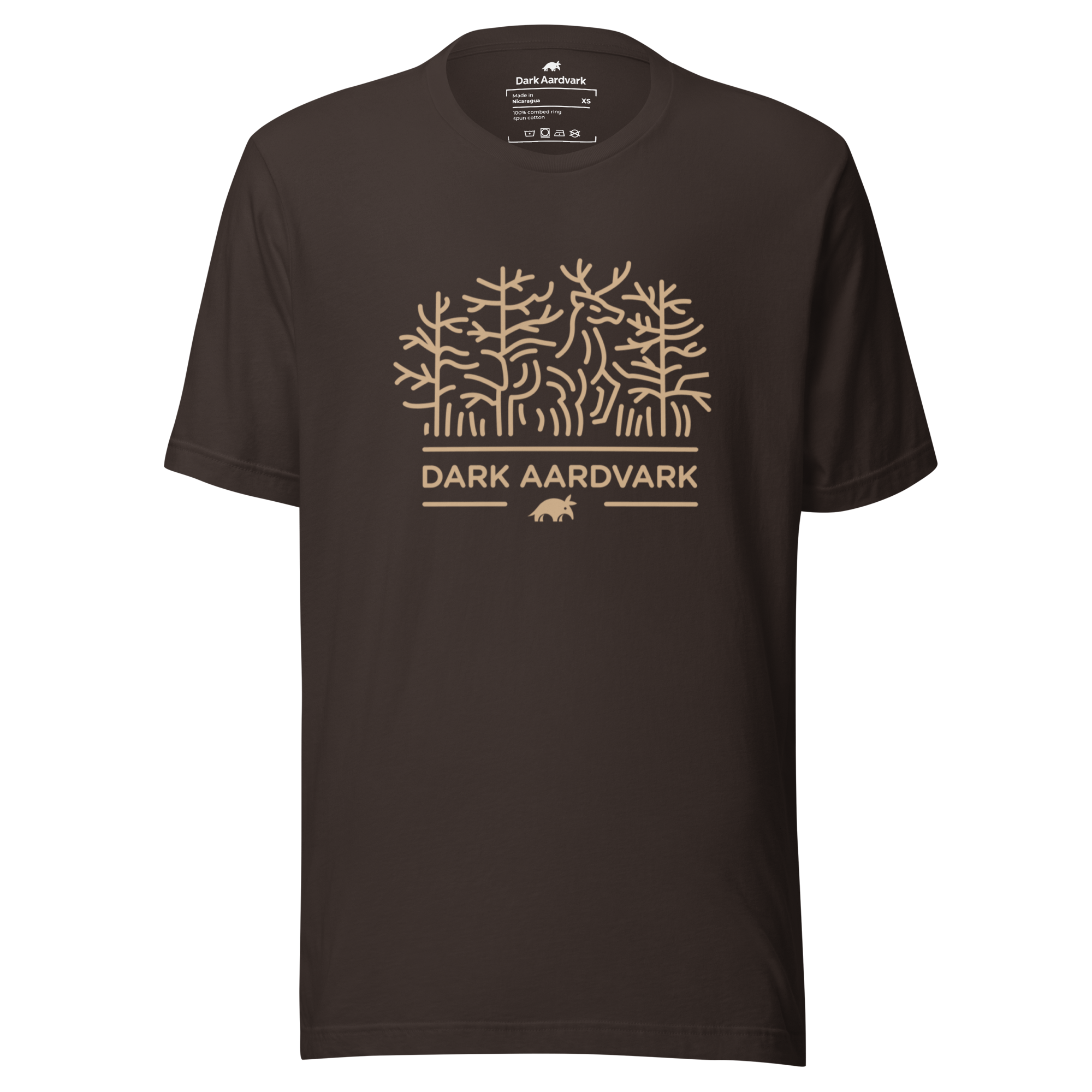Dark Aardvark Stag T-shirt in brown
